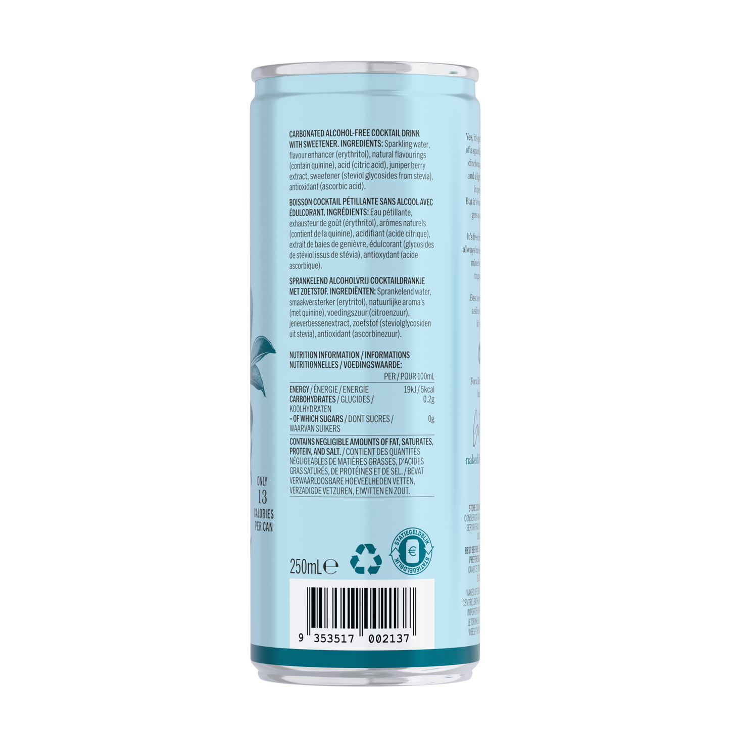 Naked Life Non-Alcoholic Cocktail Classic G&T 12x250ml