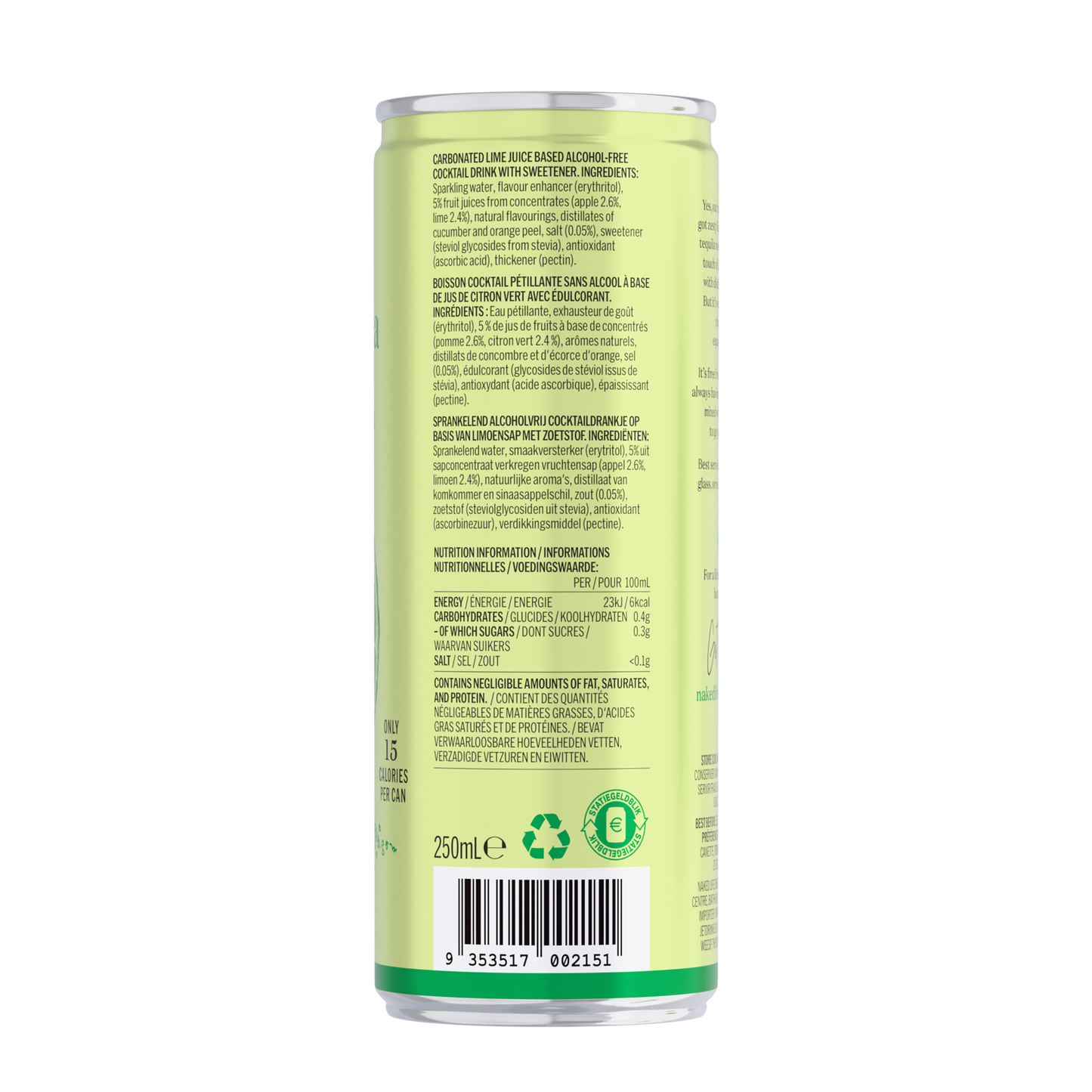 Naked Life Non-Alcoholic Cocktail Margarita 12x250ml